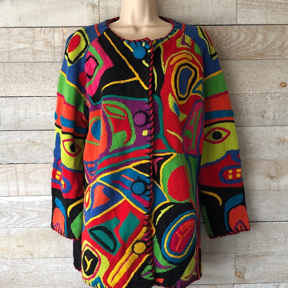 Michael Simon Colorful Knit cardigan Sweater